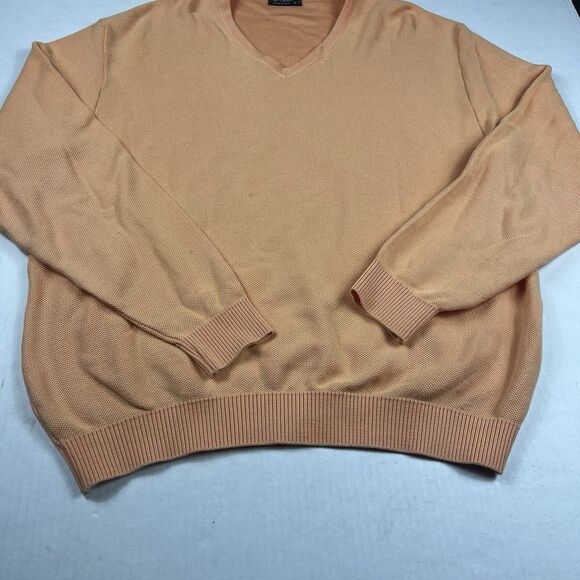 Vintage St. Croix Men’s XL Cotton Sweater Peach V-Neck Made in USA Minor Flaws - Picture 2 of 12